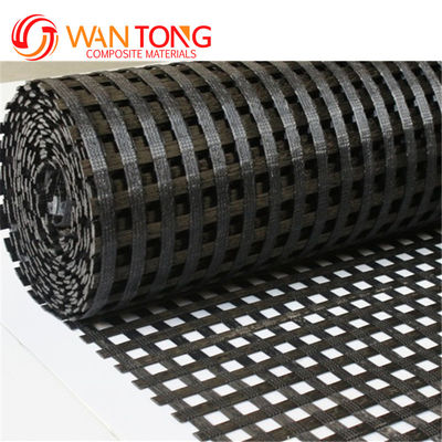Poliéster de alta tração Geogrid 120kn PVC revestido Largura de 5m para construção de estradas