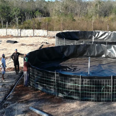 Geomembrana de plástico HDPE de 1 mm para projeto tradicional no revestimento circular do tanque de peixe