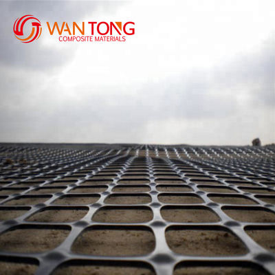 Polipropileno Geo Grid Produtos de terraplenagem Biaxial 35KN Geogrid de plástico 25.4*25.4mm Malha Tamanho 1-6m Largura
