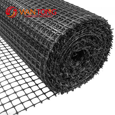 Polipropileno Geo Grid Produtos de terraplenagem Biaxial 35KN Geogrid de plástico 25.4*25.4mm Malha Tamanho 1-6m Largura