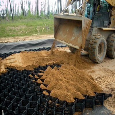 Geocelha amarela para reforço de cascalho e construção de paredes de contenção