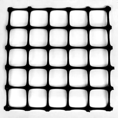 Rolo de malha geogrid de plástico bi-axical de polipropileno preto PP para mineração de estabilização do solo
