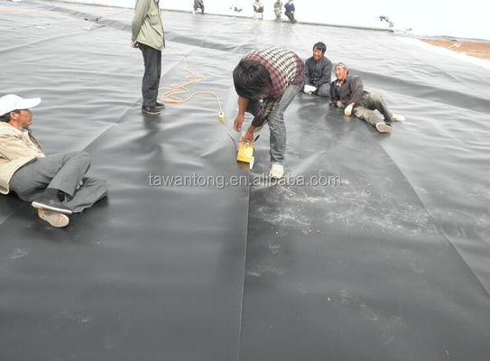 Geomembranas para tanques de peixe 2 mm preto impermeável HDPE plástico Instalação no local