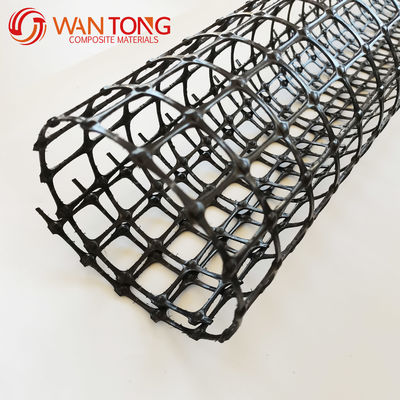 Geogrids de polipropileno bi-axiais de alta resistência UV pretos para estradas ou terrenos