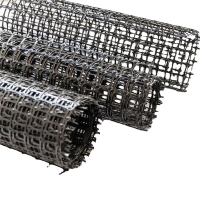 Geogrids de polipropileno bi-axiais de alta resistência UV pretos para estradas ou terrenos