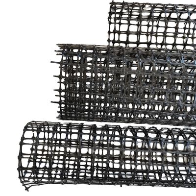 Grelha geográfica bi-axical 4040 em PP preto para revestimento de estradas