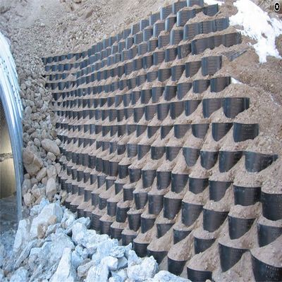 Geocélulas texturizadas/perforadas de HDPE para reforço de parede de retenção Altura 50 mm-250 mm