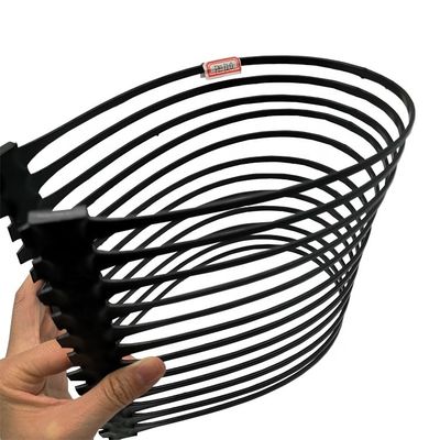 CE/ISO9001 Certificado HDPE Uniaxial Geogrid para Reforço de Parede de Segurança Preto