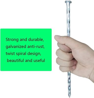 10 polegadas de unhas comuns galvanizadas unhas espirais de metal para estaca de paisagem de grama artificial