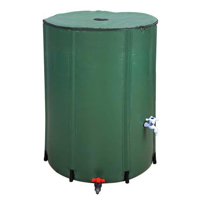 Barril de chuva de PVC dobrável verde de 66 galões 250L Tanque portátil de armazenamento de água dobrável