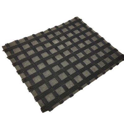 Reforço de estradas 100-100kn Geogrid de fibra de vidro Composto com 50g de tecido não tecido