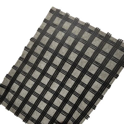 Reforço de estradas 100-100kn Geogrid de fibra de vidro Composto com 50g de tecido não tecido