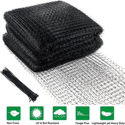 8-100GSM Rede anti-pássaros de plástico PP preto de alongamento para vedação de avicultura e redes de veados