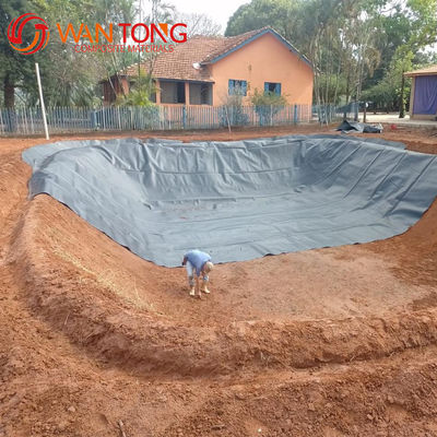Geomembrana de revestimento de lagoa da Pecuária em HDPE preto e branco para proteção ambiental