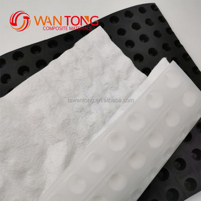 Tabuleiro de drenagem de buracos de tecto superior de HDPE com geotextil de 8 mm-60 mm de altura