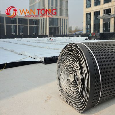 Tabuleiro de drenagem de buracos de tecto superior de HDPE com geotextil de 8 mm-60 mm de altura