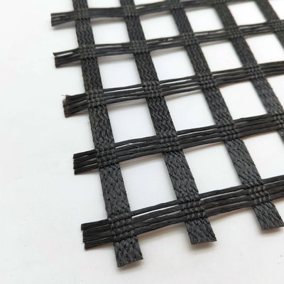 Construção de estradas de declive do solo 50kn 80kn 100kn Poliéster Pet Geogrid Espessura 0.2mm-4mm