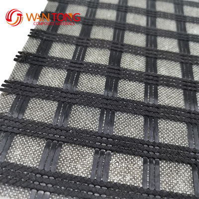 50/50kn Geogrid de fibra de vidro Geotextil não tecido composto para reforço de pavimentação