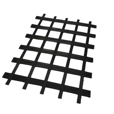 Reforço de geogrid de poliéster branco para estabilização do solo em engenharia civil