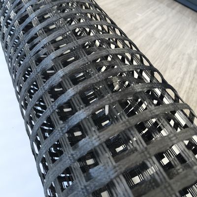 Reforço de geogrid de poliéster branco para estabilização do solo em engenharia civil