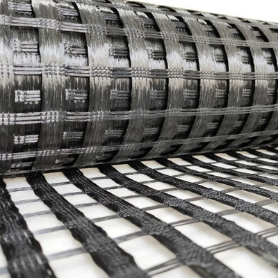 Geogrids de alta resistência à tração 1m-6m largura para o projeto de reforço de pavimento de asfalto