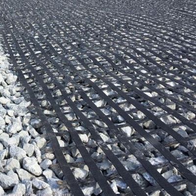 Geogrids de alta resistência à tração 1m-6m largura para o projeto de reforço de pavimento de asfalto