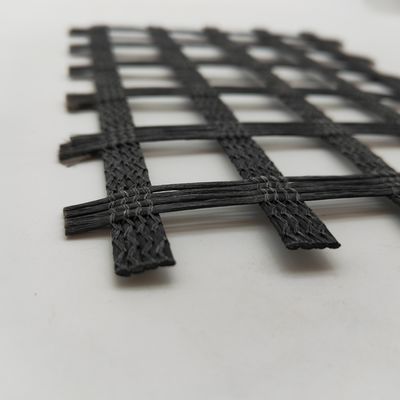 Geogrid de fibra de vidro geocomposto padrão ISO para reforço de camada de asfalto 50/50kn