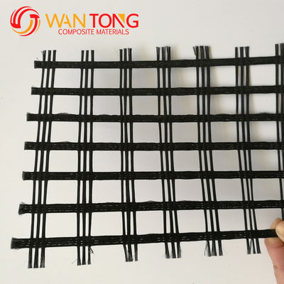 Geogrid de malha de fibra de vidro de 80 kn para solidificação de terraplanagem em poliéster biaxial