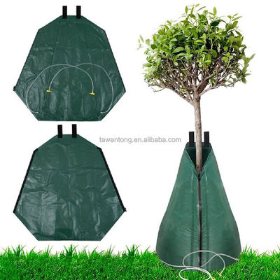 Material PE 20 galões 75L saco de rega de árvores em verde escuro para mudas recém-plantadas