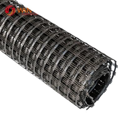 100KN/M Resistência à tração Grelha geográfica de poliéster uniaxial biaxial para paredes de apoio